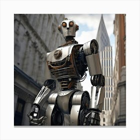 Robot In The City 101 Canvas Print