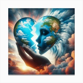 Earth In A Broken Heart 6 Canvas Print