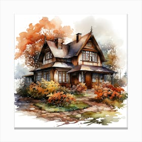 Watercolor House 1 Canvas Print