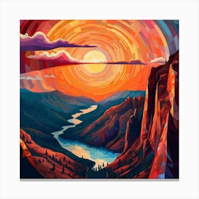 Sunset In The Mountains 1 Canvas Print