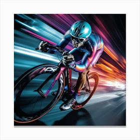 Cyclist In Motion Canvas Print