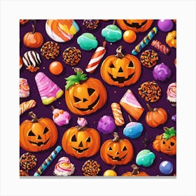 Halloween Candy Seamless Pattern 2 Canvas Print