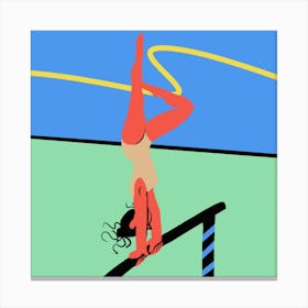 Gymnast Girl Square Canvas Print