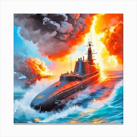 Submarine Battle Canvas Print