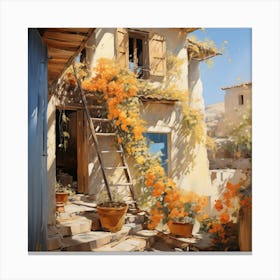 House In Greece Canvas Print