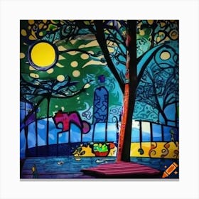 Night Time In The Park Canvas Print