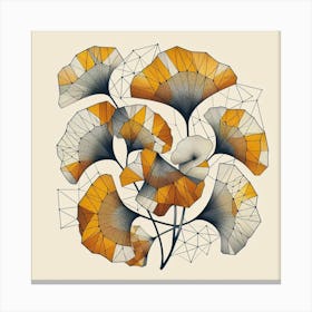 Geometric Art Tropical leaves of ginkgo biloba 2 Canvas Print