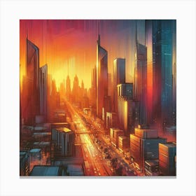 Vibrant cityscape 7 Canvas Print