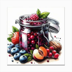 Jar With Jam Canvas Print