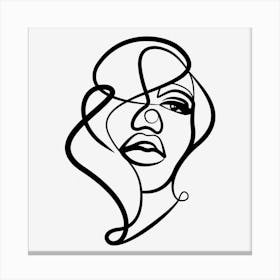 Girl Face Minimal Line Art Canvas Print