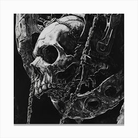 Skull With Chains Canvas Print