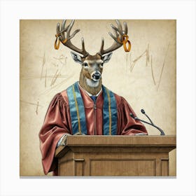 Deer In Robes Canvas Print