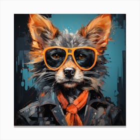 Fox In Sunglasses Canvas Print