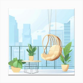 Hanging Chair On Balcony 2 Canvas Print