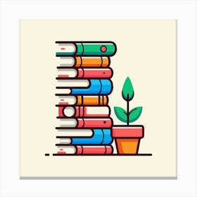 Books Design Collection Cartoon Reading Book Book Collection (29) Canvas Print