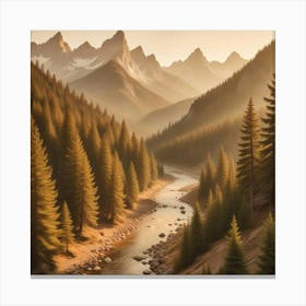 Sunrise At The Alps Canvas Print