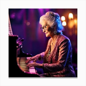 Firefly Soulful Elderly Pianist In A Neon Lit Nightclub 20356 (2) Canvas Print