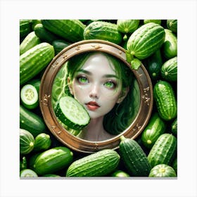 Cucumber Girl Canvas Print