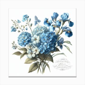 Blue Hydrangeas Canvas Print