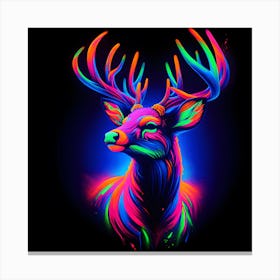 Neon Deer 2 Canvas Print