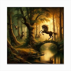 Horse In The Forest Canvas Print