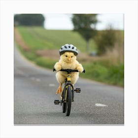 A Photo Of A Cute Yellow Chick Riding A 3alozrobsdgmfjd7lzdhqw Trnxw90cqiytrl 2naktxq Canvas Print