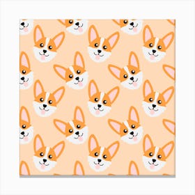 Corgi Pattern Canvas Print