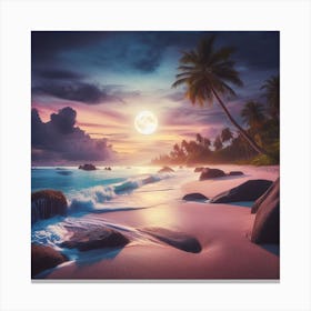 Sunset On The Beach 5 Canvas Print