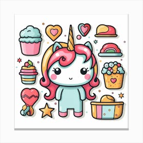 Cute Unicorn 232 Canvas Print