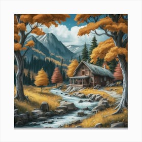 A peaceful, lively autumn landscape 12 Canvas Print