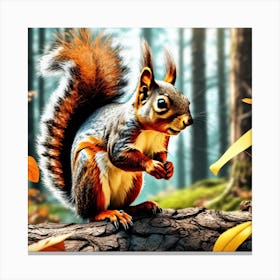 Squirrel In The Forest 396 Canvas Print