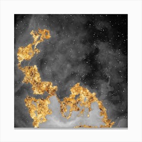 100 Nebulas in Space with Stars Abstract in Black and Gold n.109 Canvas Print