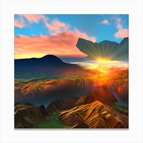 Sunset In The Mountains 2 Canvas Print