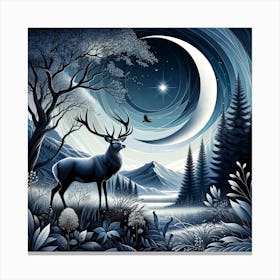 Deer In The Forest 9 Canvas Print