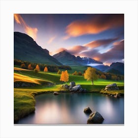 Landscape At Sunset Canvas Print