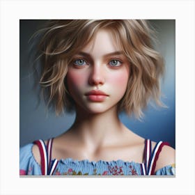 Girl With Blue Eyes 6 Canvas Print