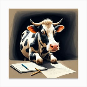 Cow Drawing 15 Canvas Print