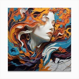 White Face Colour Canvas Print