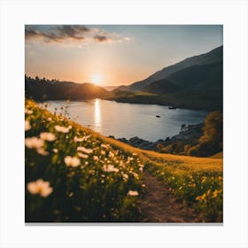 Sunset In The Mountains 10 Canvas Print