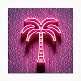Neon Palm Tree Neon Sign Canvas Print
