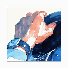 Watercolor Of A Hand Canvas Print