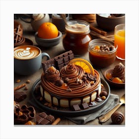 Chocolate wave and orange caramel 2 Canvas Print