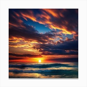 Sunset Over The Ocean 122 Canvas Print