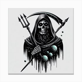 Skeleton With Scythe Canvas Print