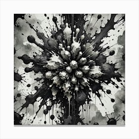 Black And White Abstract Painting 1 Canvas Print