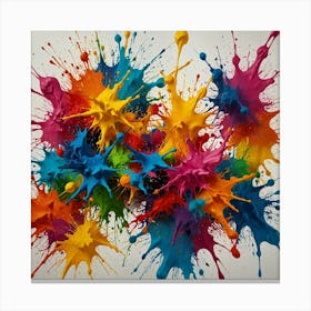 Colorful Paint Splashes 7 Canvas Print