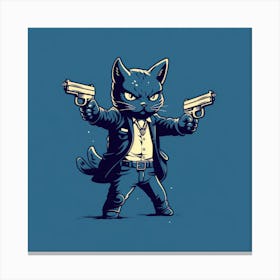 Cat With Guns 1 Canvas Print