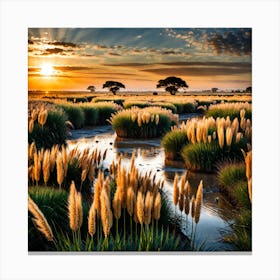 Sunset In The Savannah Canvas Print