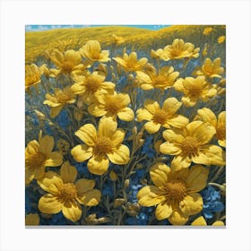 Field Of Yellow Flowers 47 Canvas Print