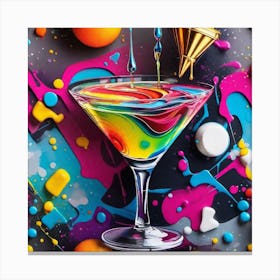 Rainbow Martini Canvas Print